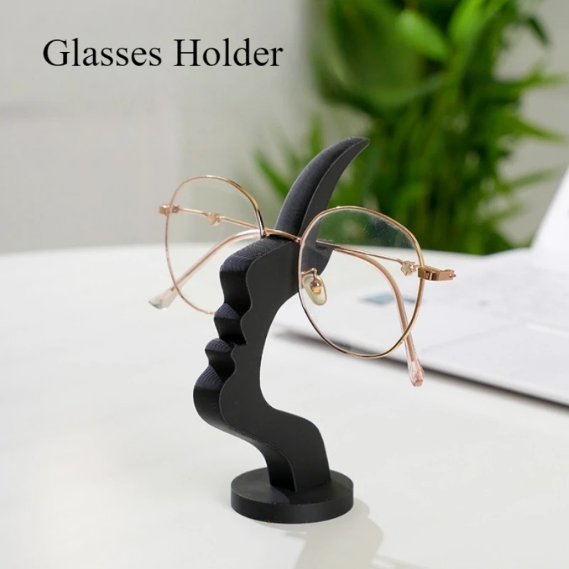 Creative Face-Shaped Eyewear Stand for Desktop Unique Side-Face Design Interesting Holder for Glasses Or Sunglasses