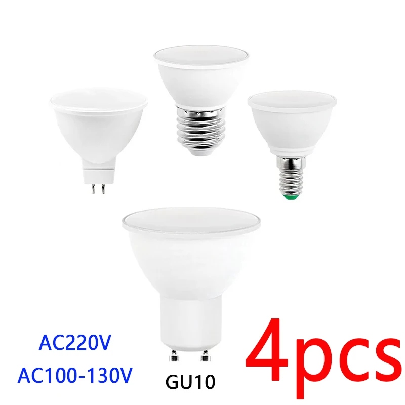 

4pcs LED Spot Light 220V 110V GU10 MR16 E27 E14 LED Bulb 12W 9W 6W 3WLED Lamp Spotlight Lampada GU5.3 Corn Light Bulb Ampoule