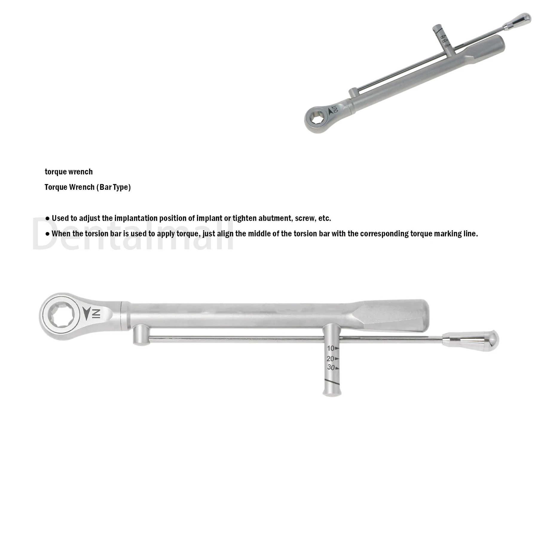 

Prosthetic Surgical Implant Torque Wrench Ratchet Hiossen 10 20 30Ncm Bar