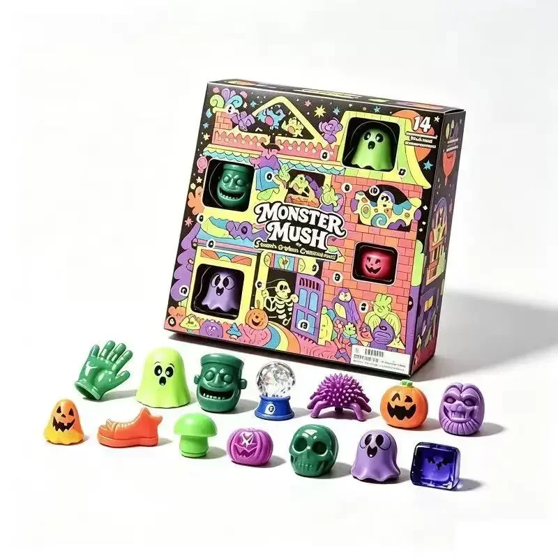 Needoh New Funky Frights Halloween Advent Calendar 13 Days, Spooky Squishy Slow Rise Stress Relief Toys Countdown Gift Box