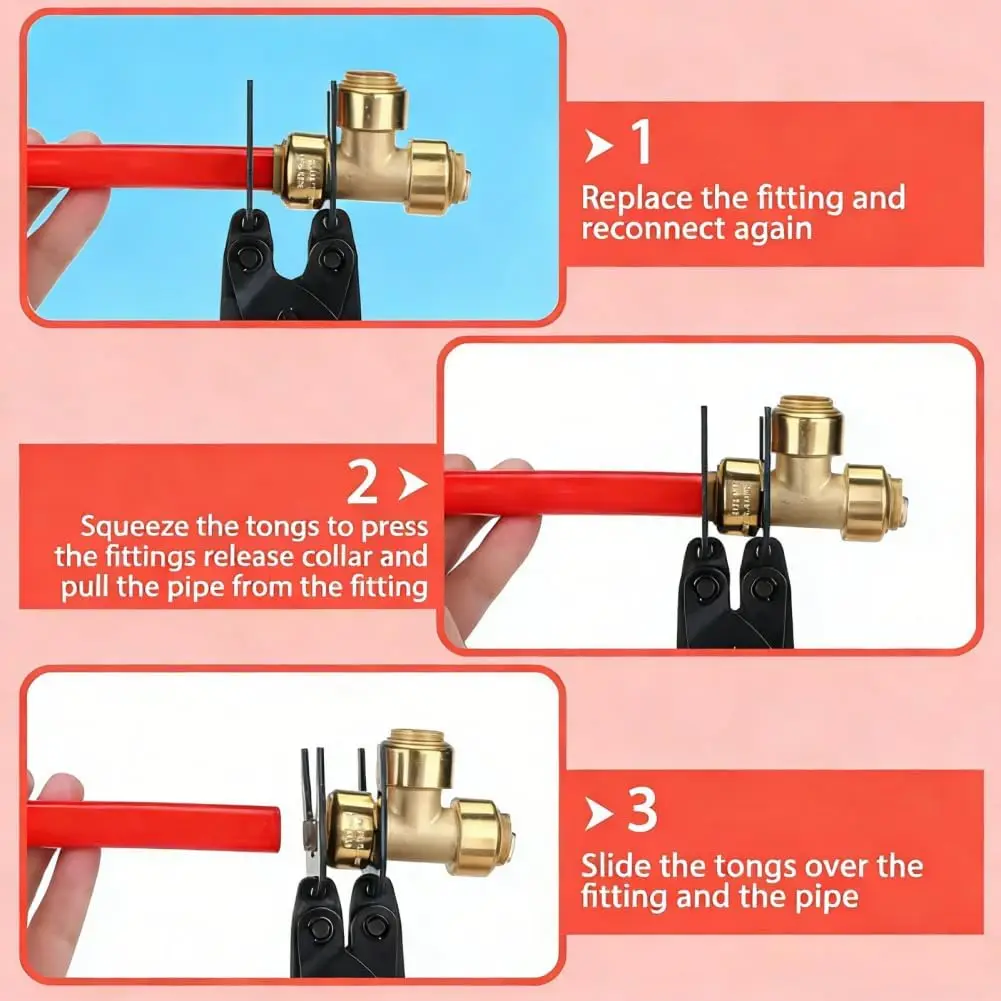Push-Fit-Abisolierzange für 1/2, 3/4 und 1 Zoll Push-to-Connect-Fittings zur Entfernung an PEX-, Kupfer- und Messingrohren – Detail 5