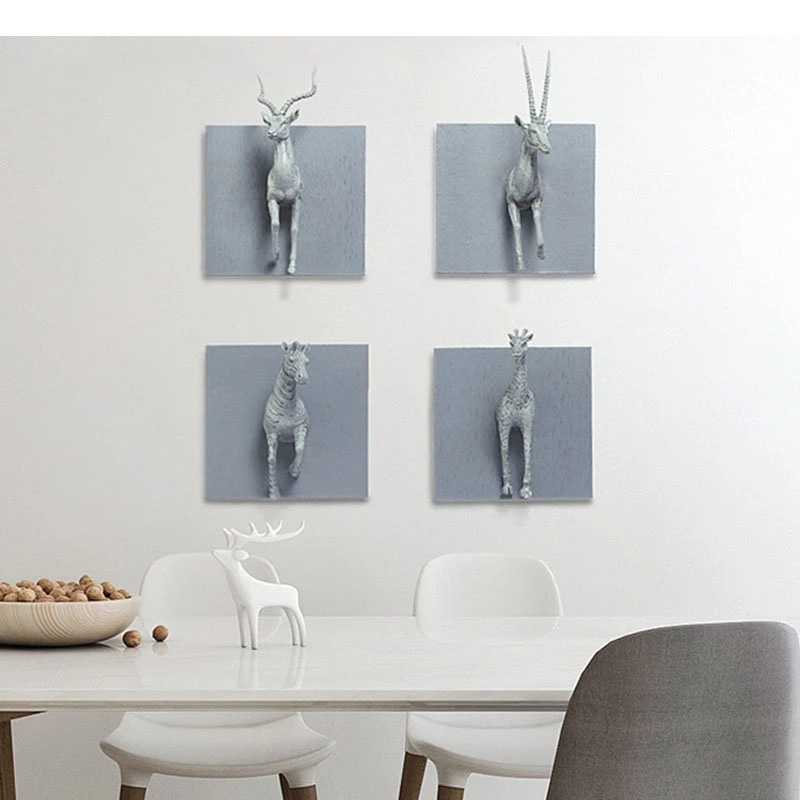 Antelope Giraffe Stereoscopic Wall Decoration Ornaments Room Aesthetics Decor Animal Pendants Background Display