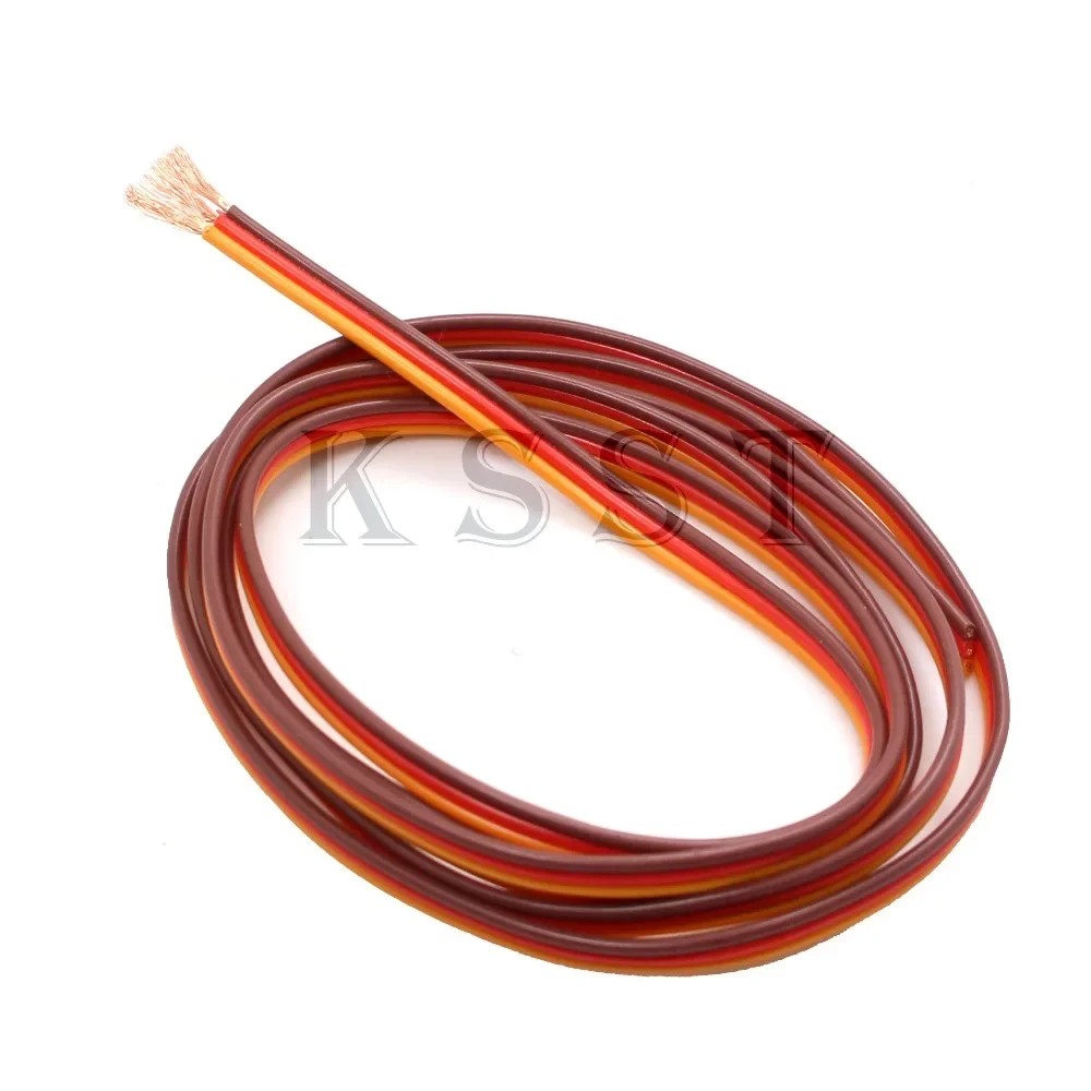 22AWG 3Pin 0.08*60core OD1.4mm Futaba JR Twisted/Flat Servo Extension Cable wire DIY Extension Lead Without connector