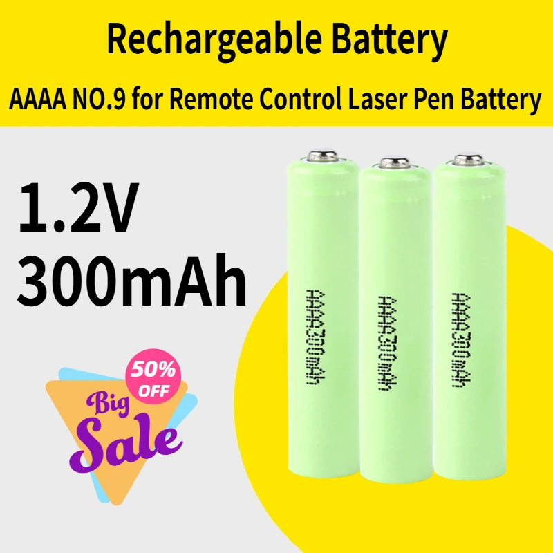 

AAAA 1.2V 300mAh Button Top Rechargeable Battery NO.9 Rechargeable Batteries for Remote Control Laser Pen