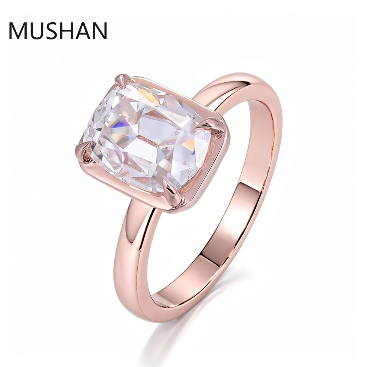MUSHAN Luxury Custom 14K 18K Gold Rings Band Jewelry With Moissanite Diamond Lab Grown Gemstones Diamond Wedding Ring For Women view 2