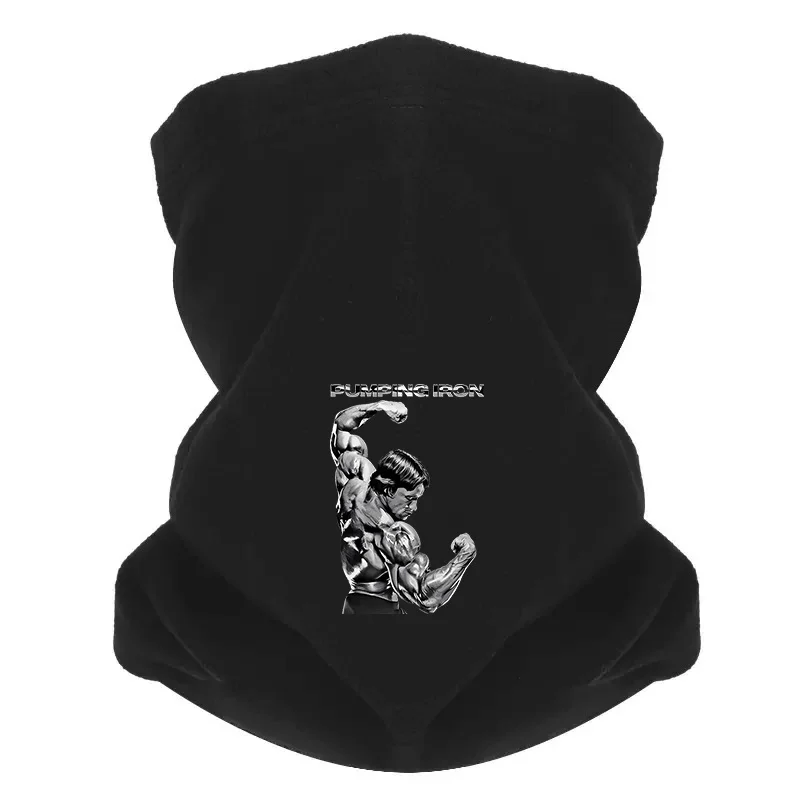 Muscular man posing flexing biceps Men Windproof Scarf Mask Neck Gaiter Hat Women cap Headgear Outdoor Keep Warm Winter Multifun
