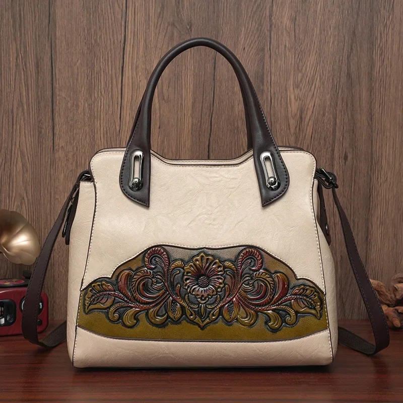 

The Mature and Fashion - woman. Casual - Retro Style, Embossed Texture, Spacious Large - Capacity, Versatile. Commuting