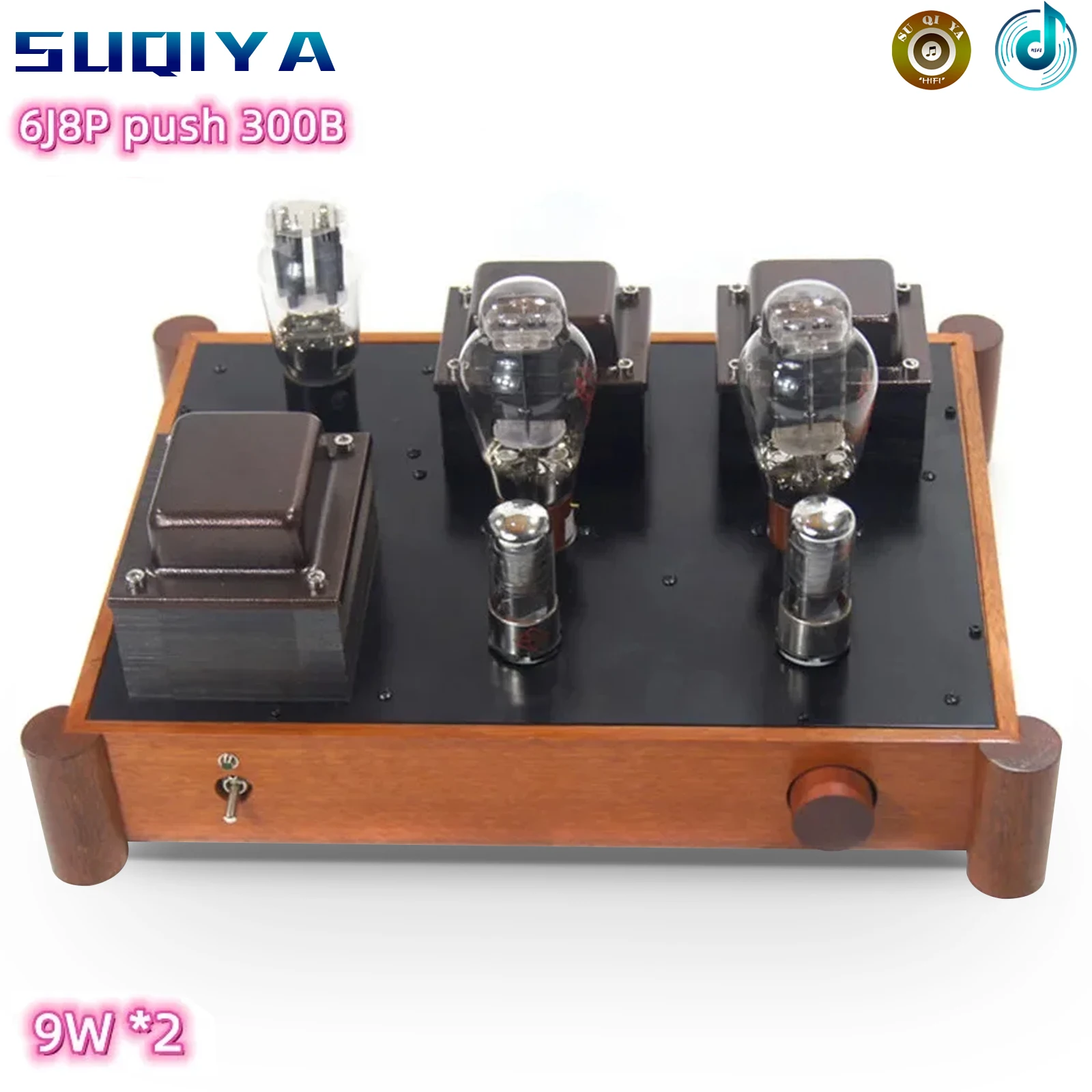 

Latest Log Rounded Corners 9W*2 Stereo 6J8P Push 300B Vacuum Tube 5U4G Rectifier Single-ended Class A HIFI Home Audio Amplifier