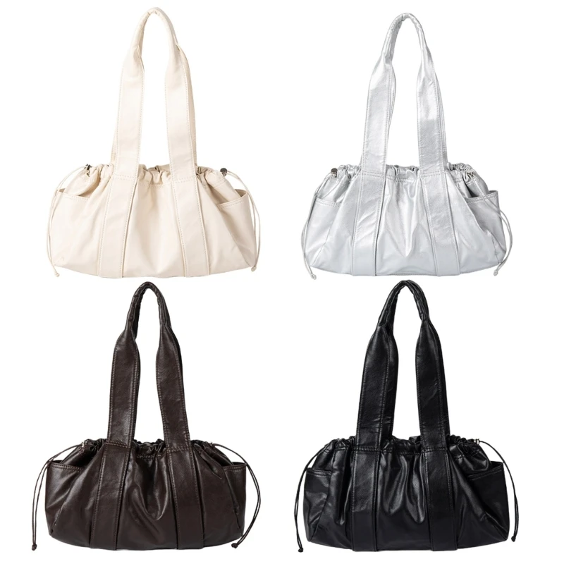 

Женская сумка подмышками, сумка на шнурке, универсальная сумка для подмышек, сумка на плечо в корейском стиле, плиссированная