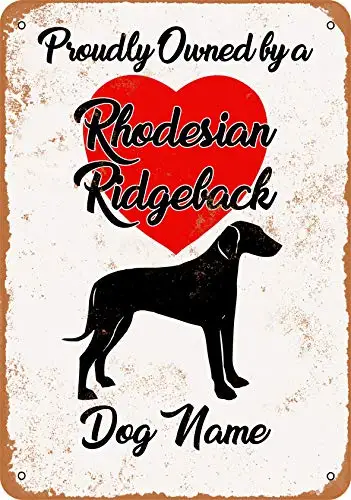 Metal Sign - Custom Dog Name - Rhodesian Ridgeback - Vintage Look