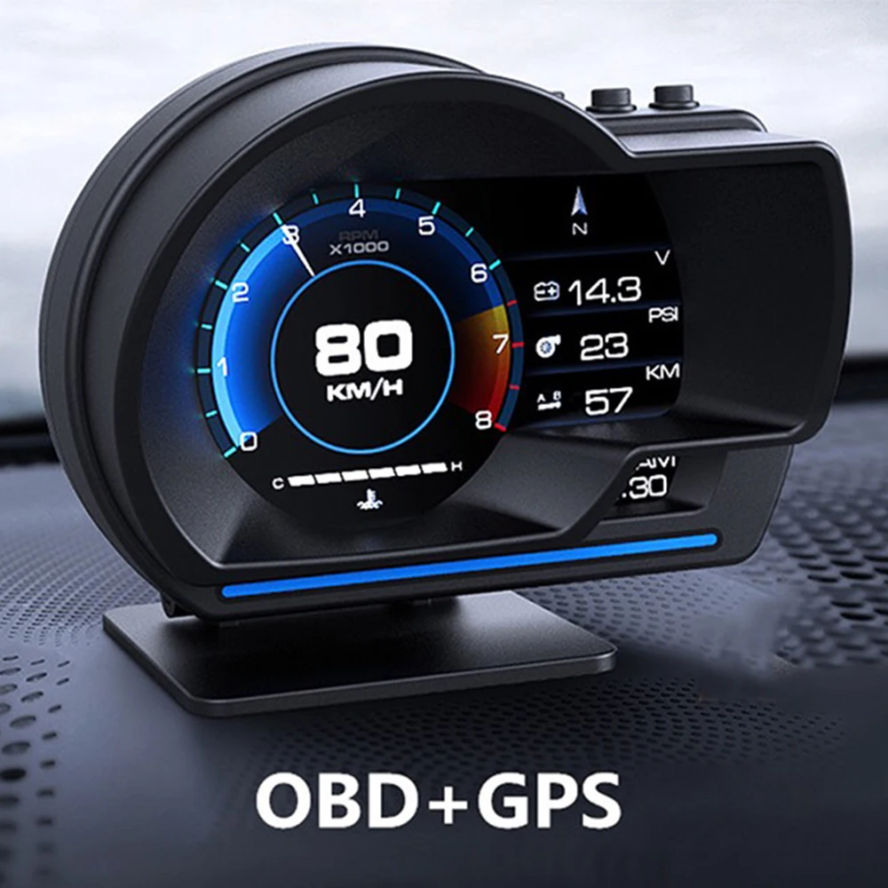 Auto GPS OBD Smart Car A500 HUD Head Up Digital Gauge Turbo  Water & Oil Temperature Meter Alarm Function RPM Speed Gauge