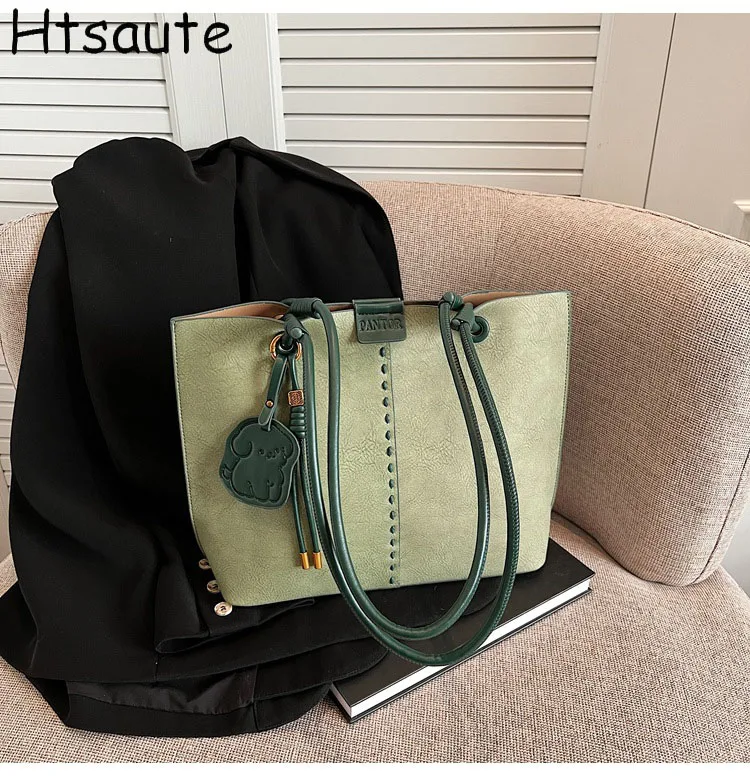 Fashion New Women's Bags Business Large Capacity Handbag Top-handle Portable Crossbody Wide Drawstring Bucket Bag