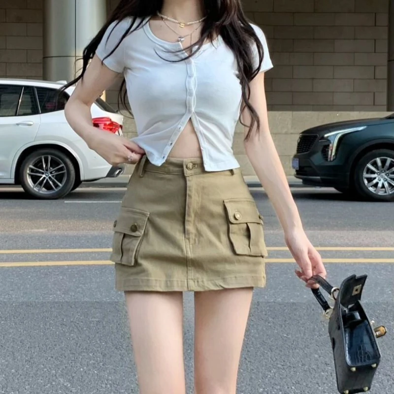 

Style Skirts Women Mini Hotsweet Girls High Waist Vintage Summer New Personality All-match Fashion A-line Ulzzang Skirt Q671