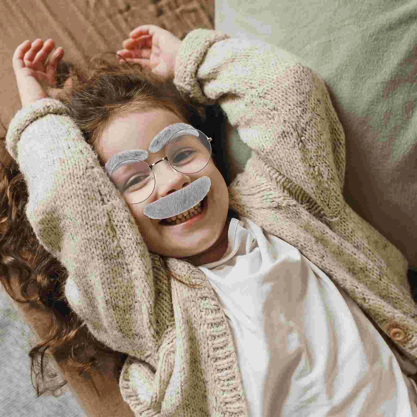 Accesorios para bigote y cejas, disfraz de abuelo, anciano, 100 días de escuela, uniformes para niños, tela para niños, persona y adulto