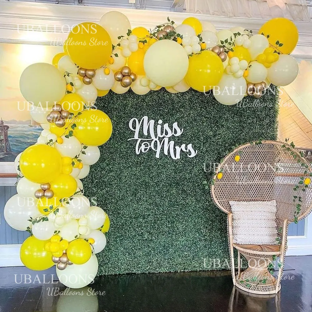 10/30/50Pcs Yellow Balloons Retro Mustard Lemon Maca Pastel Yellow Helium Latex Balloons for Birthday Baby Shower Wedding Decor