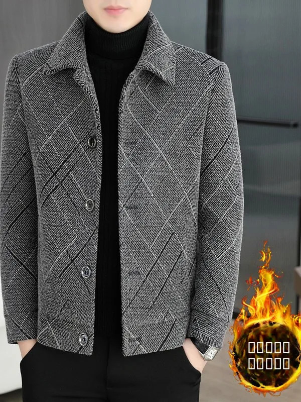 

Мужское шерстяное пальто Youxiaoye с утолщенным воротником-стойкой, повседневная теплая зимняя верхняя одежда из полиэстера и нейлона для активного отдыха молодежи