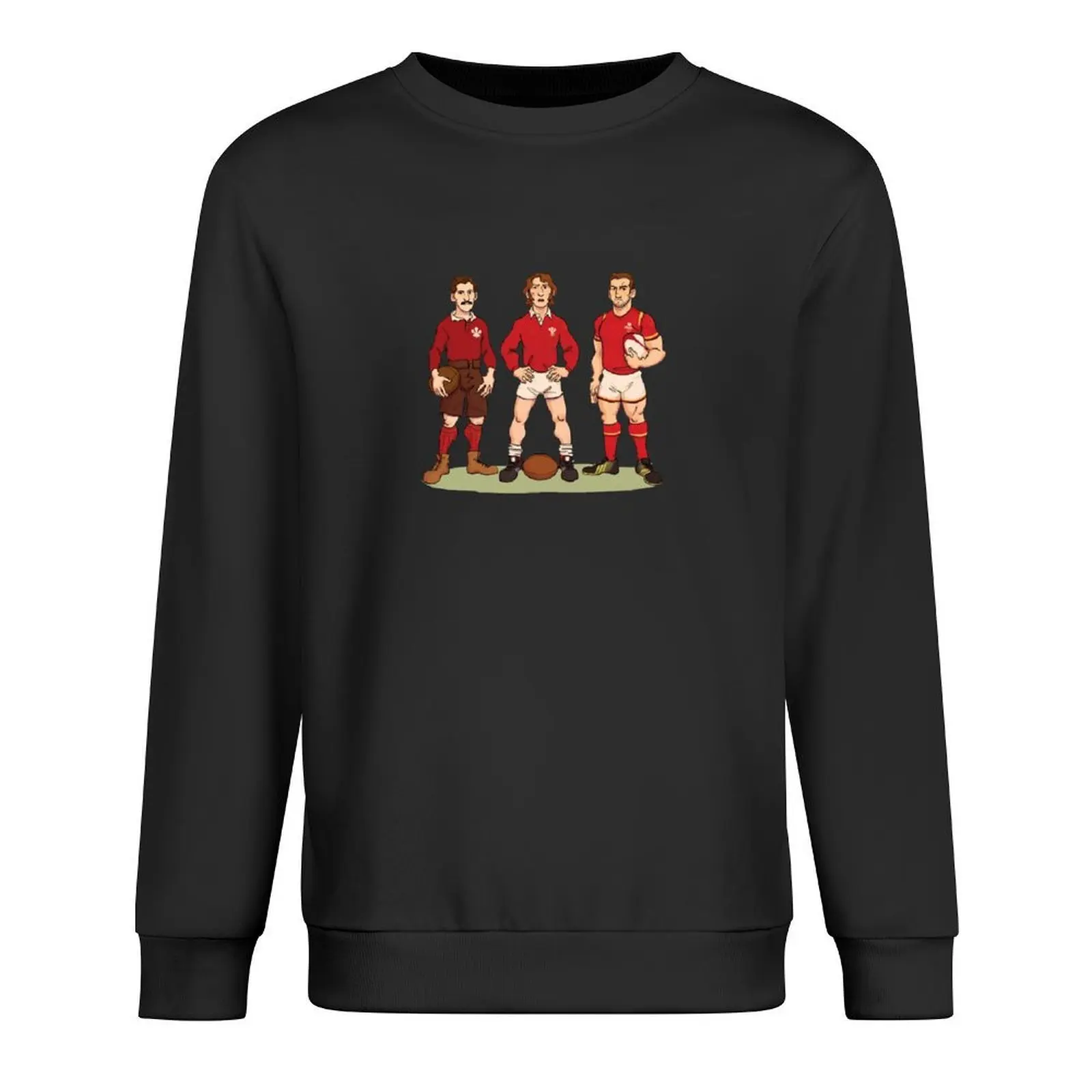 

The 1988 Range: Welsh rugby icons Arthur Gould (19th Century), JPR Williams (20th Century) and Sam Warburton (21st Cent Pullover