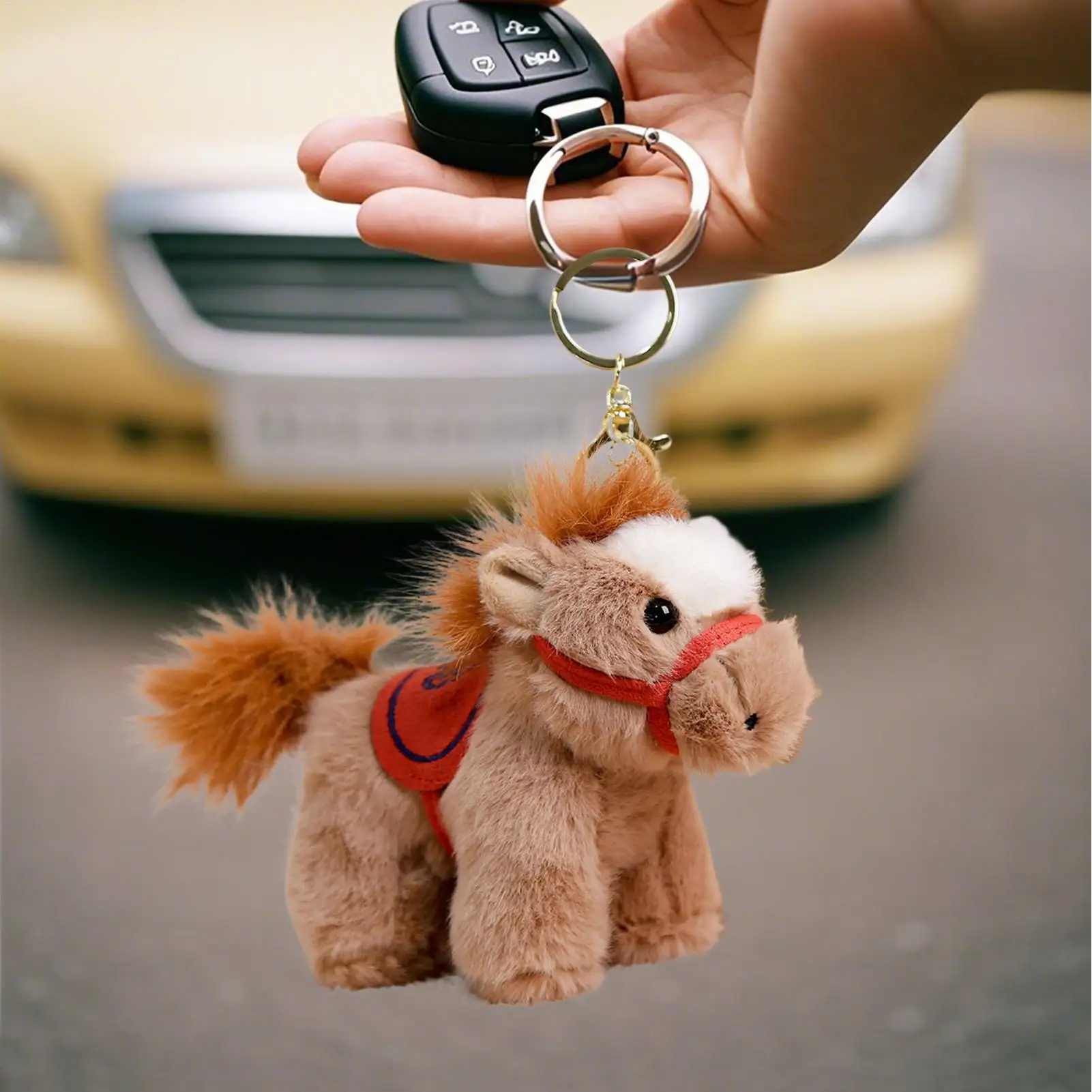 Abalorio para monedero de caballo, bordado de nubes, suministros de recuerdo festivo, llavero del Año del Caballo 2026 para familiares, amigos y colegas