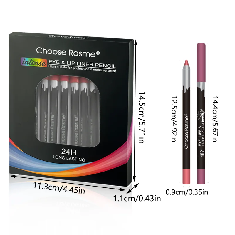 12-kleuren waterdichte matte lipliner rode contourverf lippenstift langdurige hydraterende lipmake-up