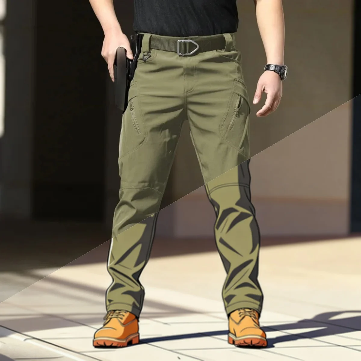 Men's S-5XL Autumn 2025 Spring and Autumn New Elastic Camping Hiking Basic Hunting Pants Outdoor Cycling Training Work Pants