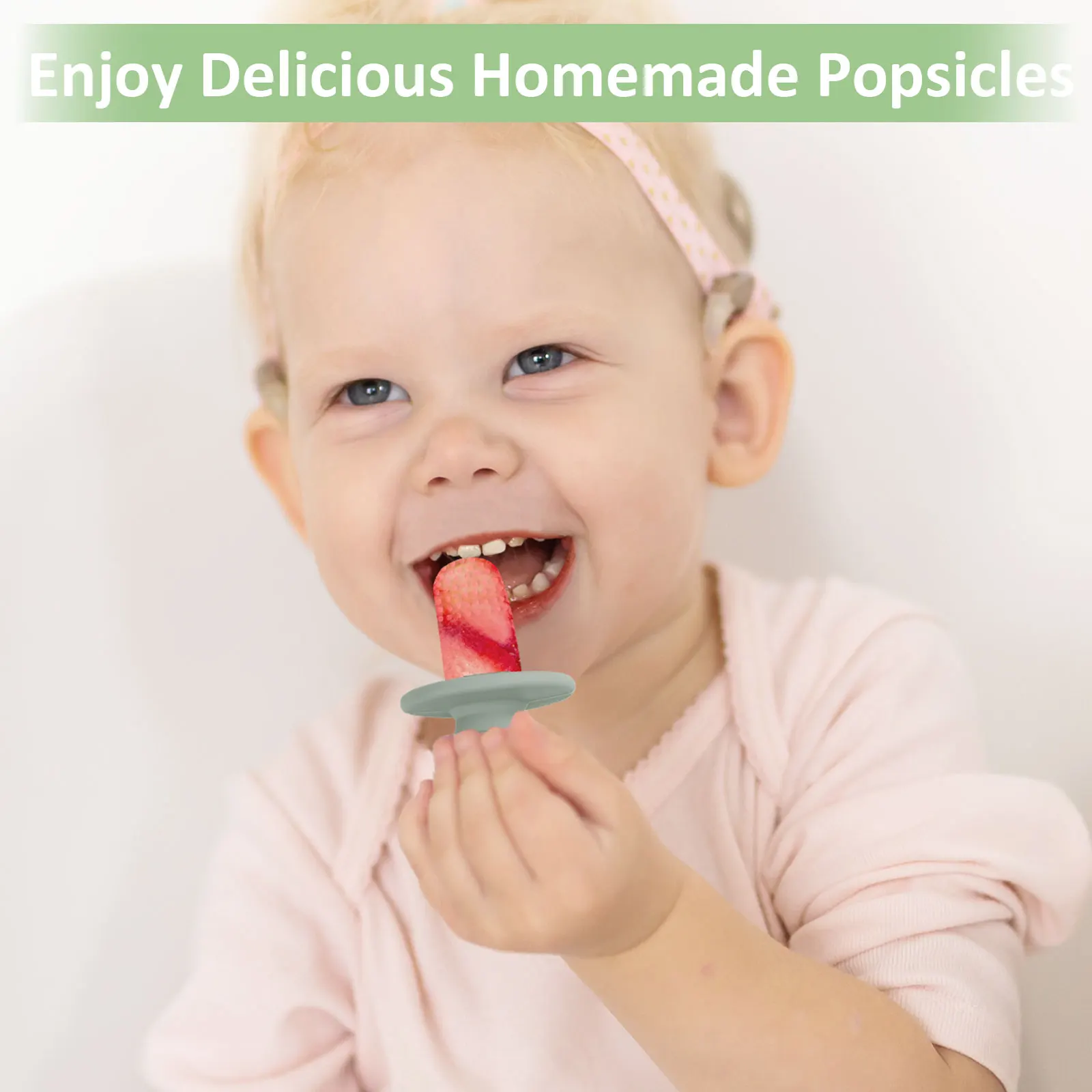 Reusable Popsicle Molds and Fruit Feeder Set – BPA-Free – DIY Silicone Popsicle Molds – Easy to Remove – Ice Cream Molds