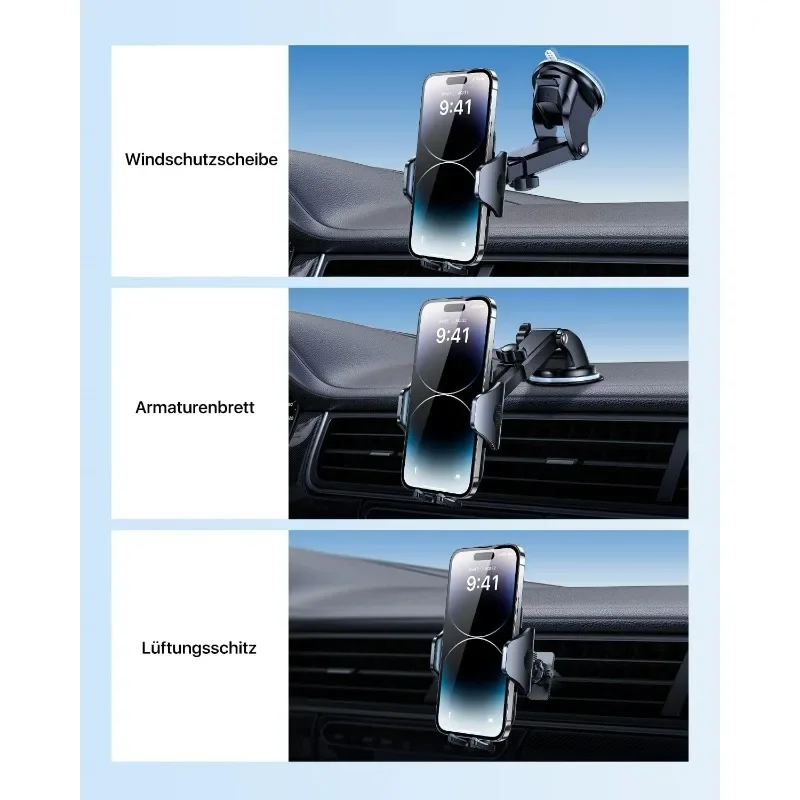 Andobil, Mobile Phone Holder, Car Suction Cup & Ventilation, Upgrade 4.0, Ultra Stable 3 in 1 Universal Car Mobile Phone Holder