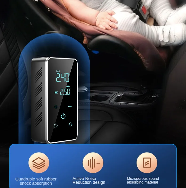Drahtlose Luftpumpe 150psi Touchscreen Tragbare Elektrische Reifen Inflator Für Auto Fahrrad Motorrad Mini Luft Kompressor Injektor – Detail 16