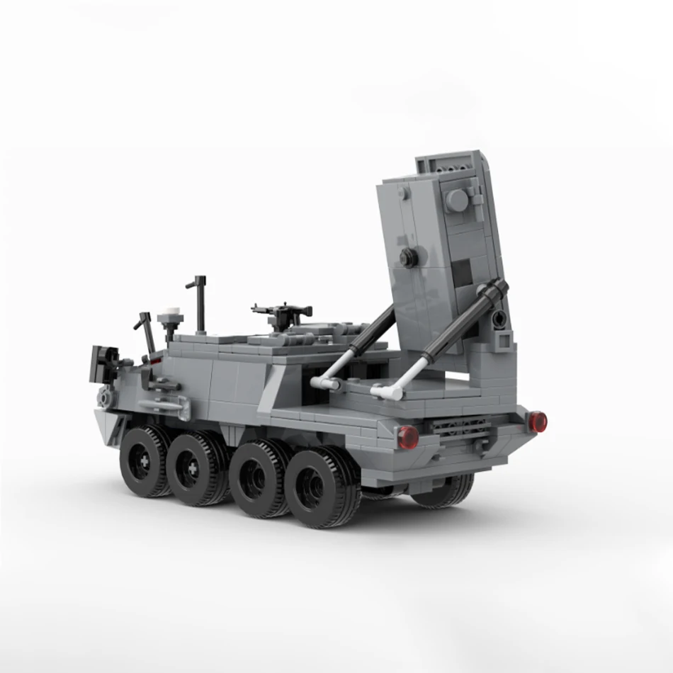 MOC-162365 nuevos vehículos de combate M1256A1 Stryker Leonidas TD Ejército de EE. UU. UAS miniatura de bloques de construcción de microondas juguete Popular para niños regalo de ladrillo