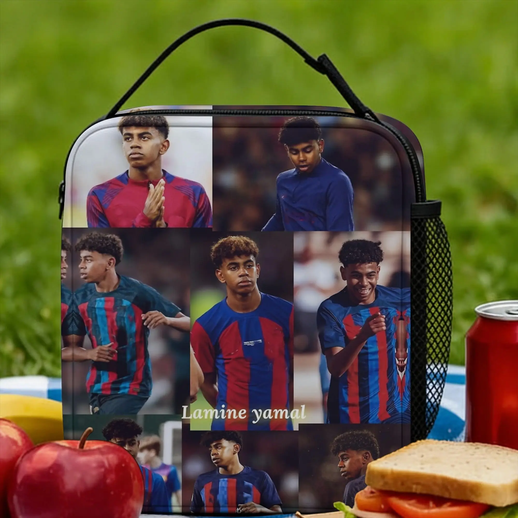 Lamine Y-Yamal Insulated Lunch Bags Portable Football Soccer Reusable Cooler Bag Tote Lunch Box Work  Outdoor Food Handbags