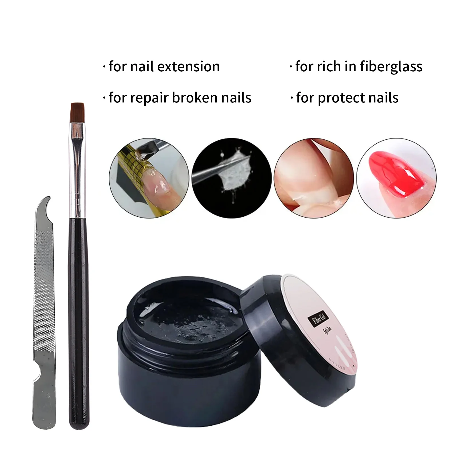 5 ml nagelreparatiegelkit geschikt voor nagelverlenging en versterker, gebroken nagelfixatie en -bescherming, nagelkit van salonkwaliteit