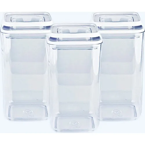 Arsimo 3'Lü Vacuum Food Storage Container Set Square 1.2 L