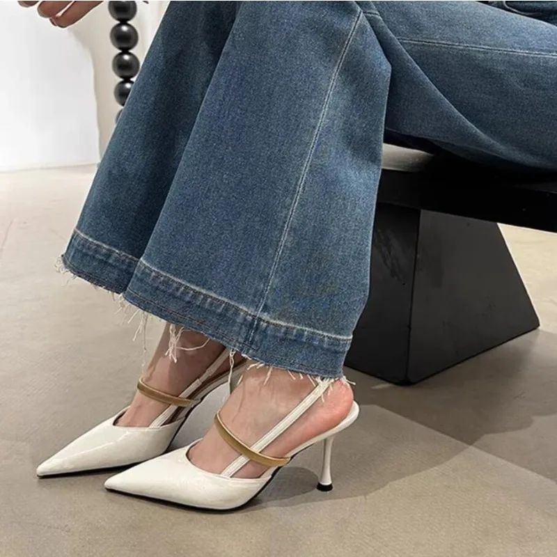 2026Summer Low-Cut Women's High Heels Sandals Designer Women's Pointed Toes Slingbacks Shoe Sexy Female Walking Shopping Slipper - view 5