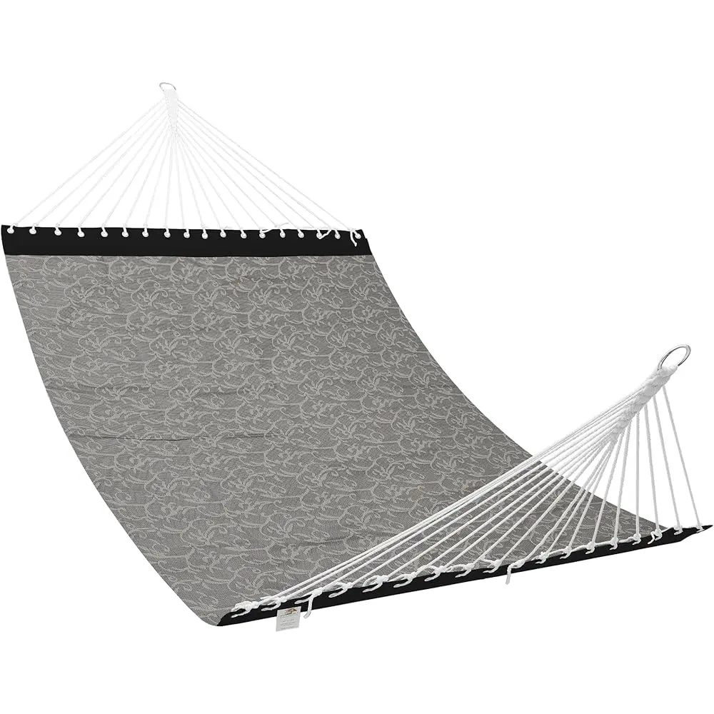 

13 Ft Qui Dry Textilene Hammo - Outdoor Double Hammo - Heavy Duty For Outside - 450 Lbs Acity - Mocha