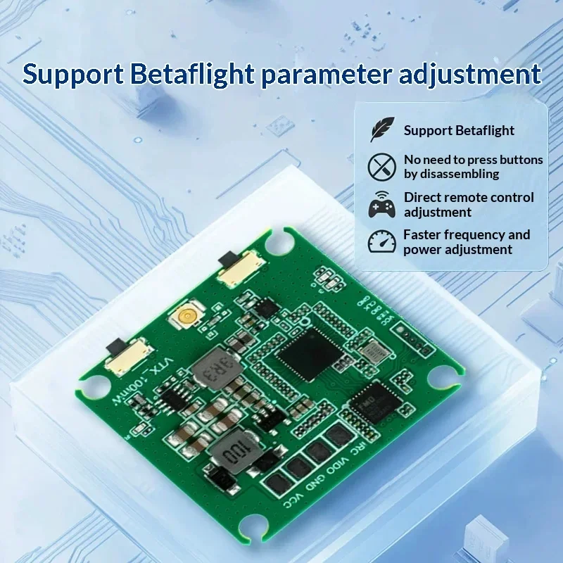 TopsAxisflying Smurf Mini 5.8G Analog VTX 100mW 0.1W FPV Video Transmitter Tiny Whoop Mini Quad VTX Module