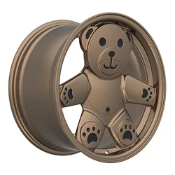 for  Custom Cute Matte Bronze Teddy Bear Wheel Rims 17 Inch 5x114.3 Forged Aluminum Alloy Wheels for Car