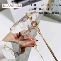 KLASSNUM 2024 Reading Glasses Women Men Anti Blue Light Ultralight Computer Reading Eyeglasses Presbyopic Eyewear Unisex +1~+4.0