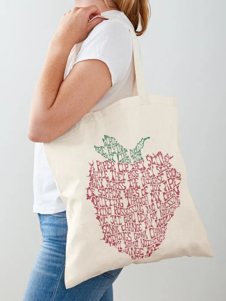

Strawberry Fields Tote Bag custom fabric bag eco bag folding for beach canvas tote bags