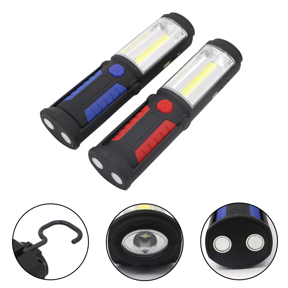 COB Working Light LED 90° Rotate Torch Flashlight Waterproof Camping Lamp Magnet USB Charge Car Repair Light Hook Lanterna