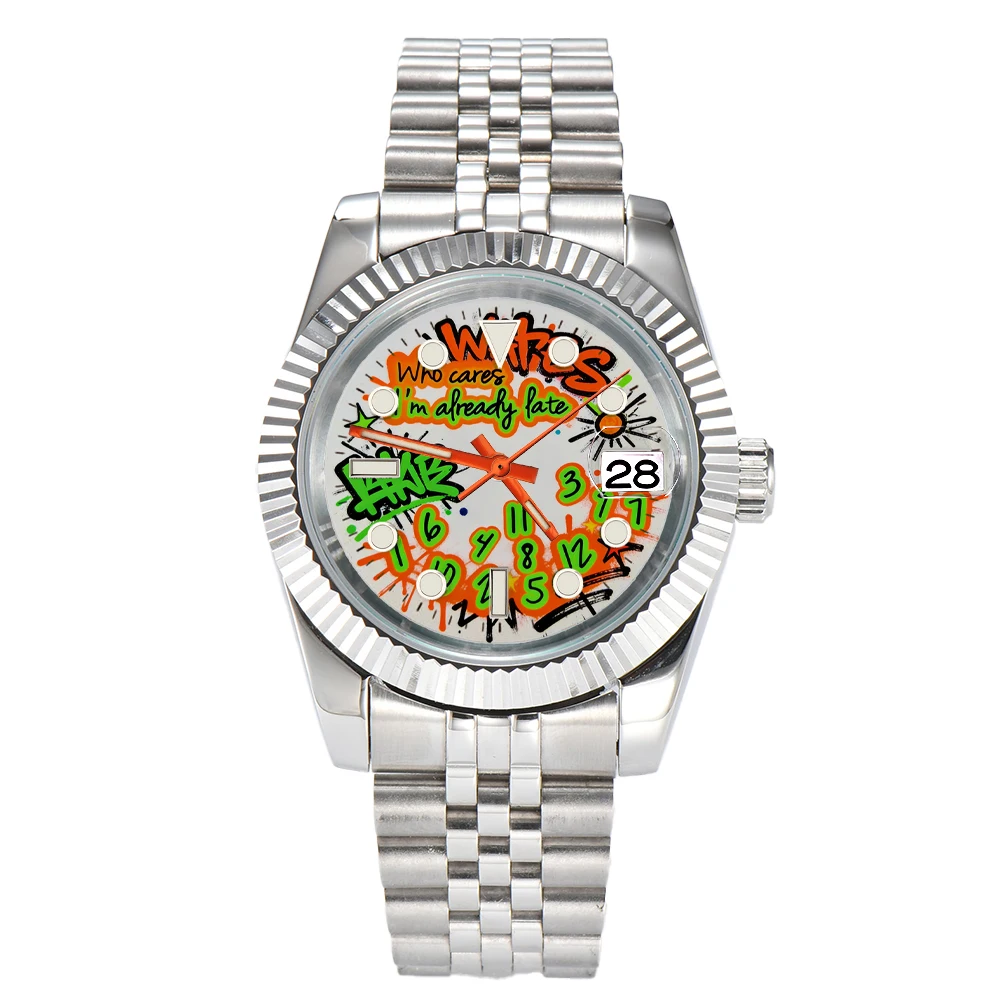 Graffiti Luxury Watch with NH35 Movement, Waterproof