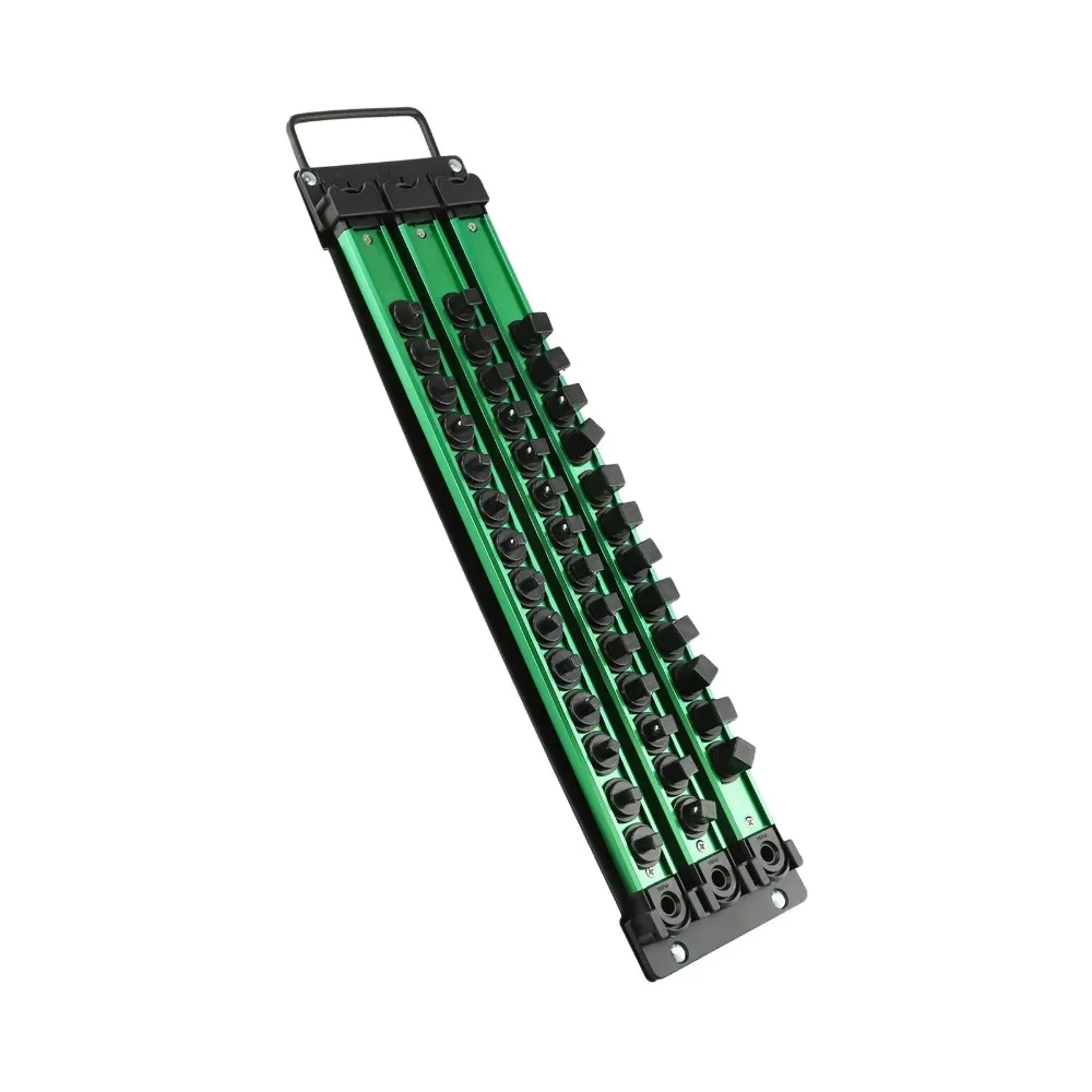 Magnetic Sleeve Storage Rack 360° Rotating Plug Plate 1/4 3/8 1/2 Inch Hanging Storage Strip Green Socket Clip Rail Holder