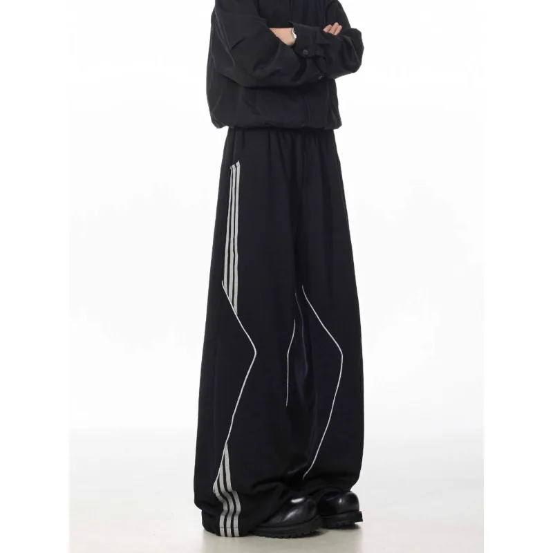 

Foufurieux American Campus Style Casual Pants for Men, Autumn and Winter New Trend Versatile and Loose Wide Leg Pants