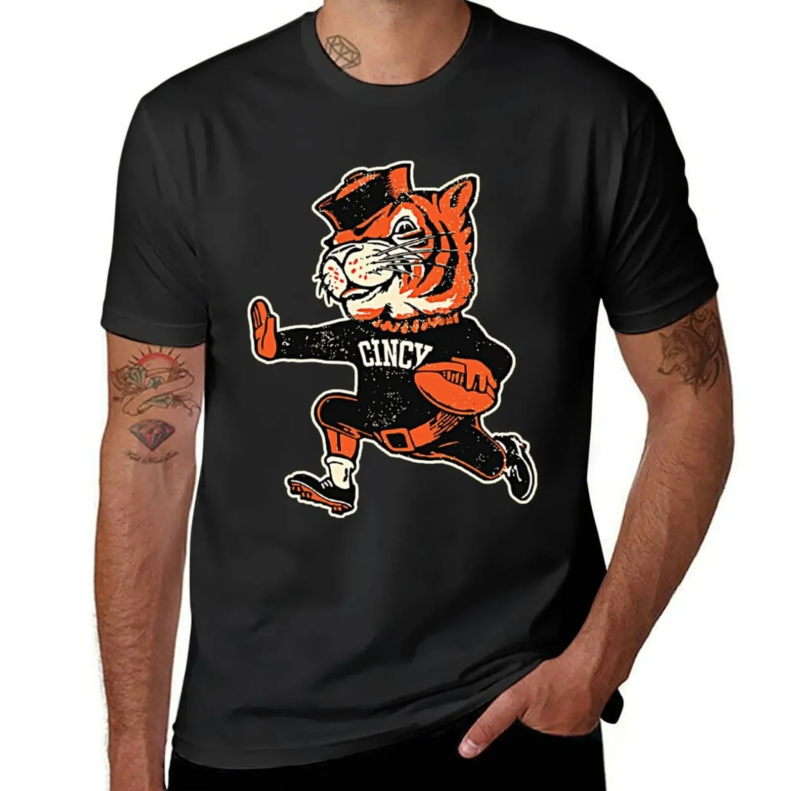 

Bengals Reimagined Vintage Fighting Mascot T-Shirt graphic tee shirt Louboutins luxury clothes men