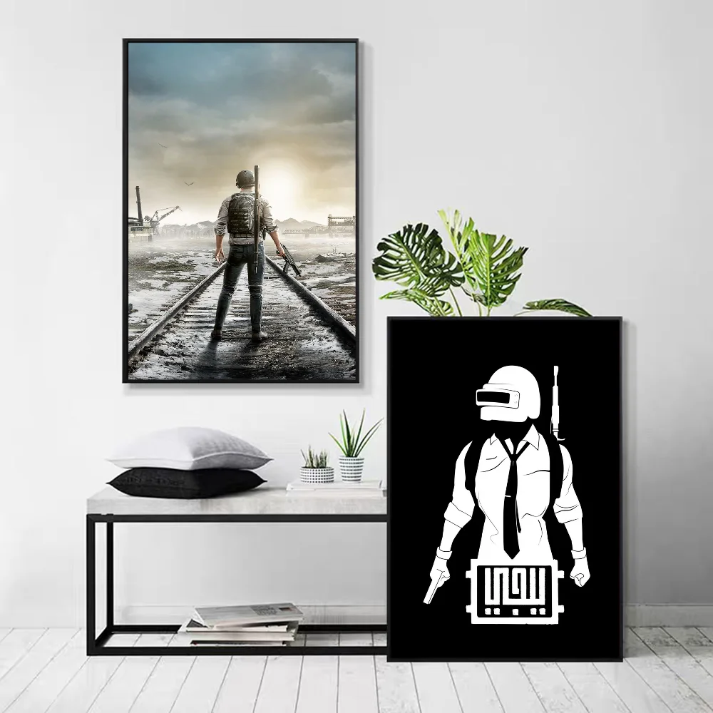 P-PUBG GAME Poster Anime Anime Posters Sticky HD Quality Wall Art Retro Posters for Home Kawaii Room Decor