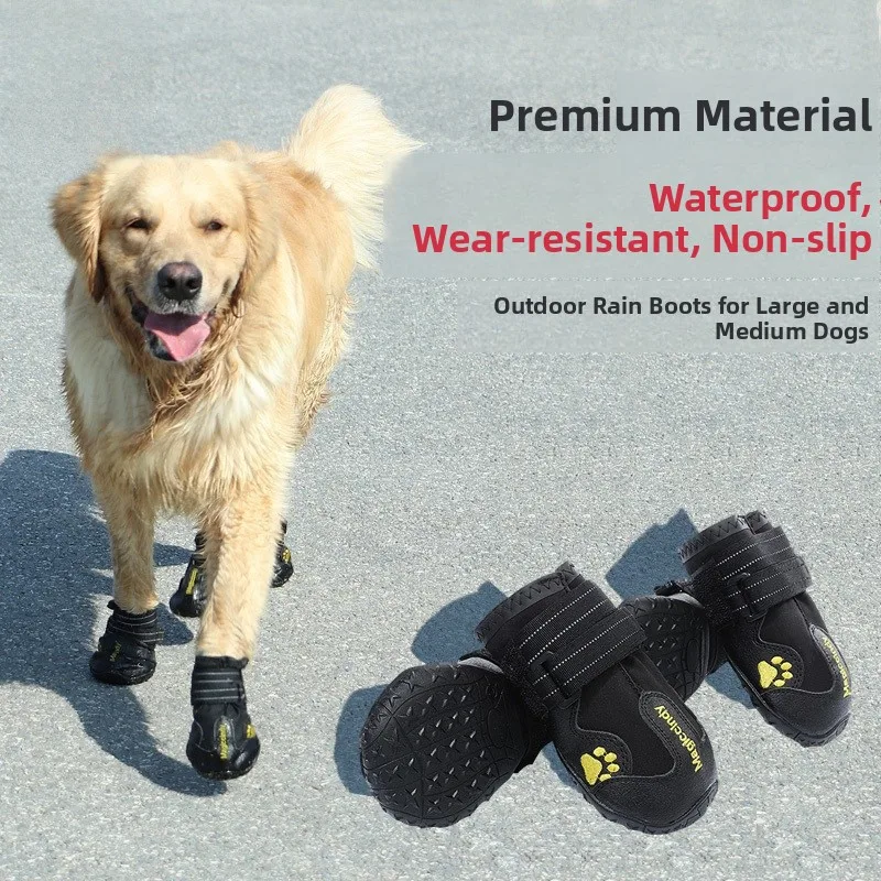 

Уличные водонепроницаемые, противоскользящие, износостойкие ботинки для крупных собак: самоедов, золотистых ретриверов, лабрадоров. Защита от падений.