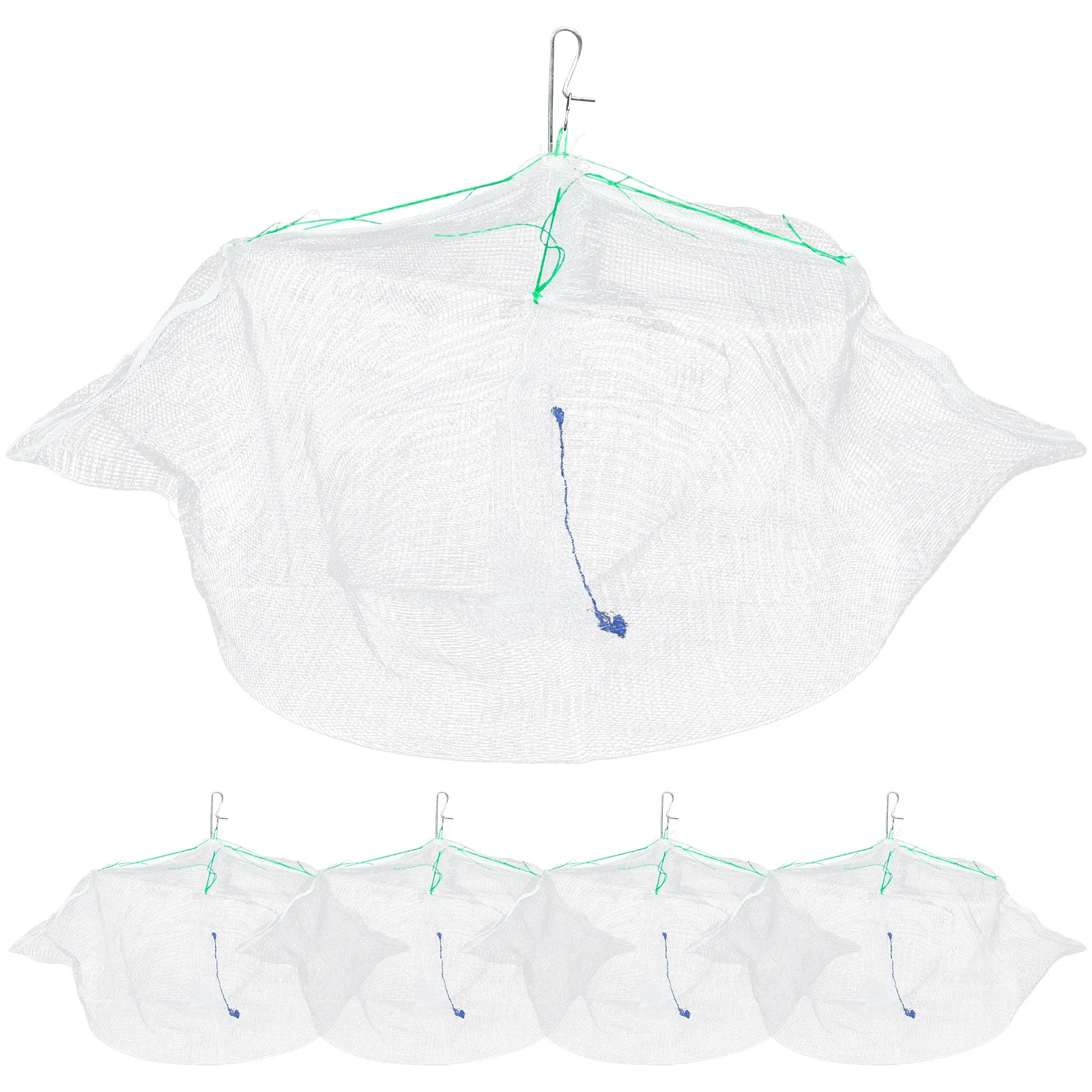 

5Pcs Children Fishing Net Lightweight Foldable Transparent Mesh Shrimp Catching Net for Outdoor Pond Fishing Small Fish Crab