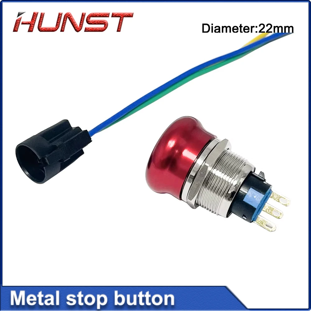 HUNST 금속 비상 정지 푸시 버튼 스위치 직경 22mm 전기 장비 비상 정지 버튼 방수