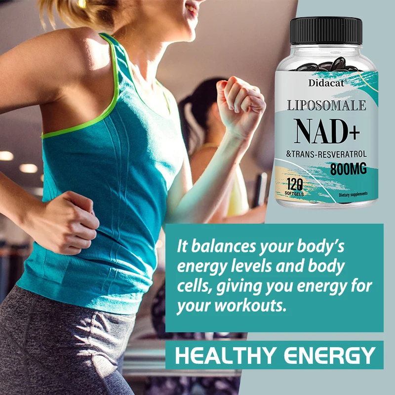 مكمل الدهون NAD - مضاد للشيخوخة، يجدد الطاقة والتركيز، يدعم إصلاح الخلايا، وتعزيز عملية التمثيل الغذائي - 120 كبسولة