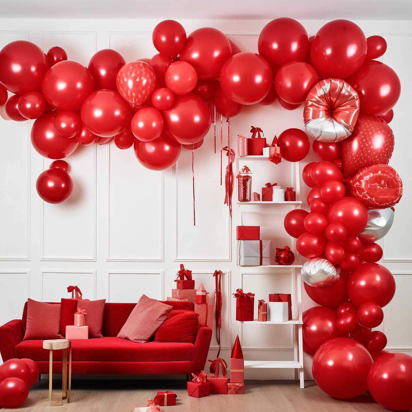 85pcs Set 5 Inch Red Latex Latex Balloon 32.8ft Pink Aluminium Foil Hanging Swirls Latex Party Balloons For Birthday Party