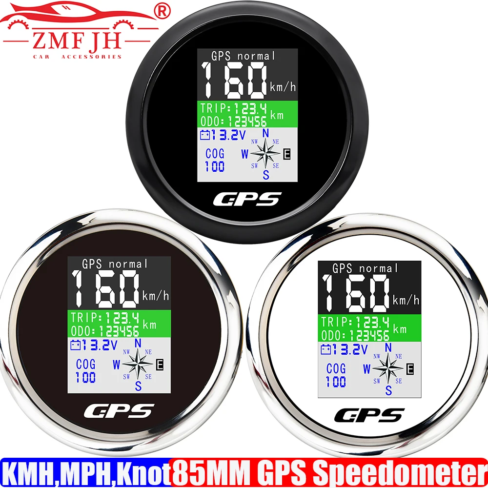 

ZMFJH GPS-спидометр 85 мм, GPS-спидометр для лодки, одометр, водонепроницаемая антенна, TFT-экран, цифровой 0-600 км/ч, MPH, уборы для лодки, автомобиля