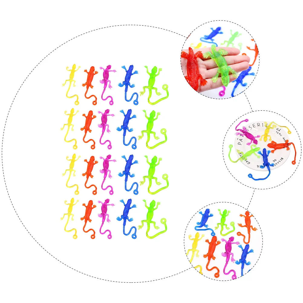 子供のための柔らかいトカゲの形をしたグミのボール,面白いガジェット,ミニ粘着性のヤモリの雄牛のパロディー,インタラクティブな救済,20個